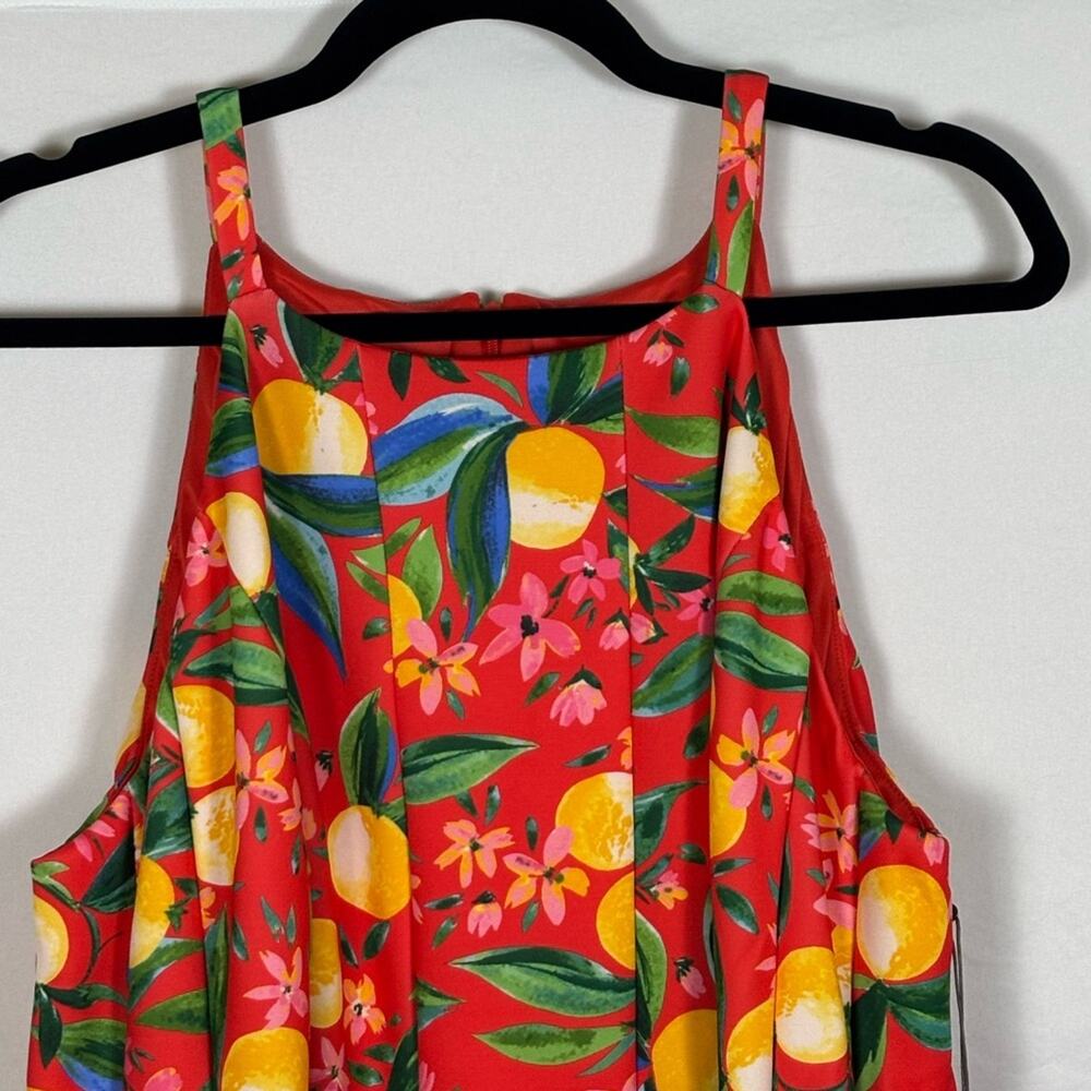 Vince Camuto A-Line Dress Floral Fruit Red Yellow PLUS 16W NWT - Picture 5 of 12